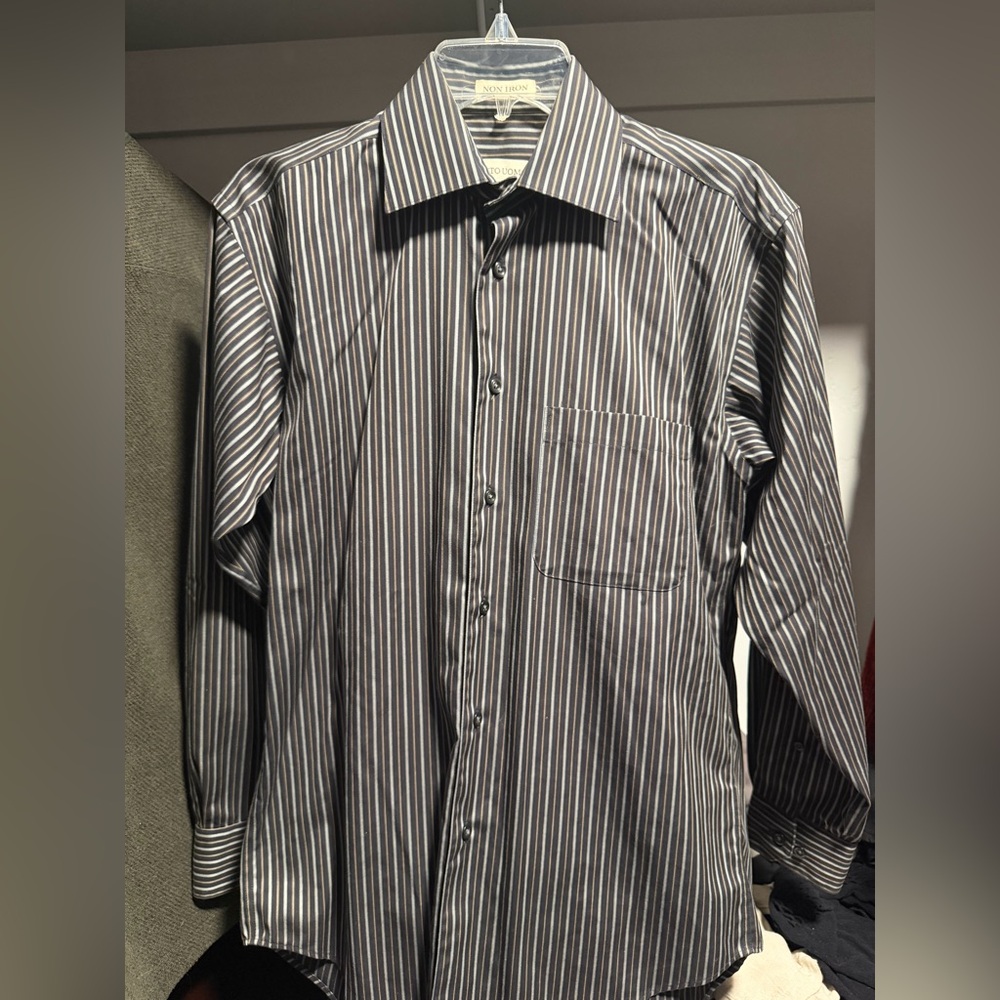 Pronto Uomo Striped Men’s Dress Shirt - Small